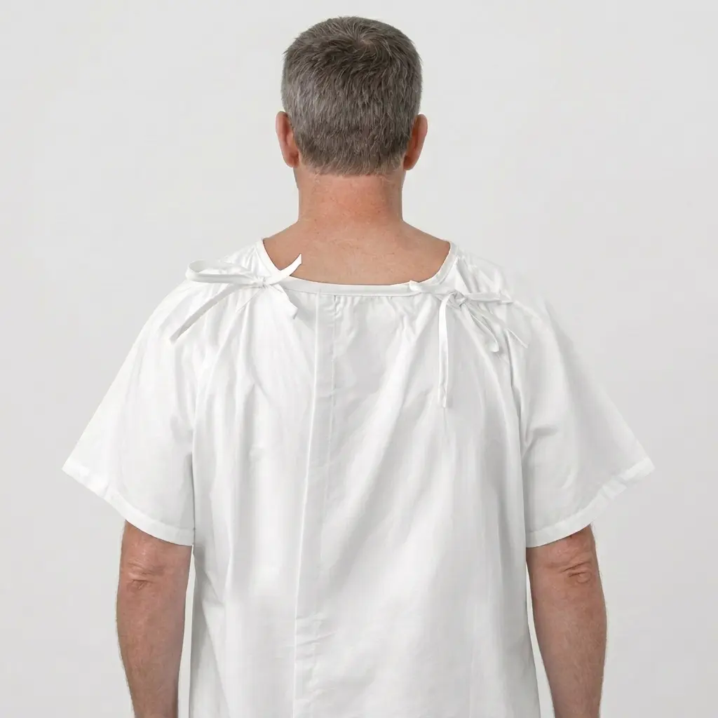 Bata paciente exploración 1u blanca trasera.webp