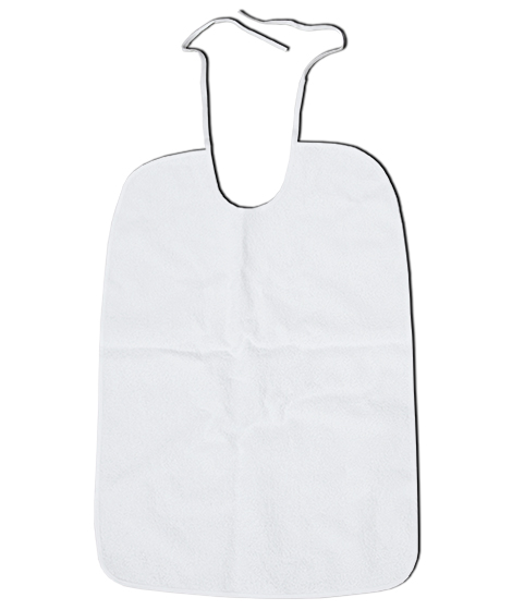 Babero impermeable rizo pvc reutilizable Cierre con cintas 1u