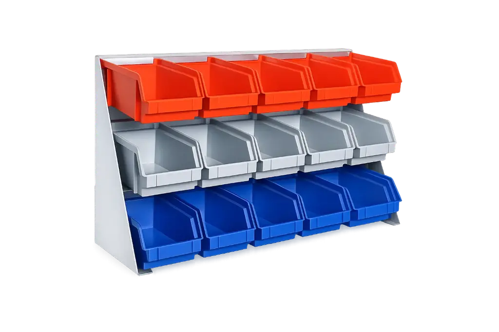 Soporte de mesa con cajas apilables 32x53,5x16,5cm