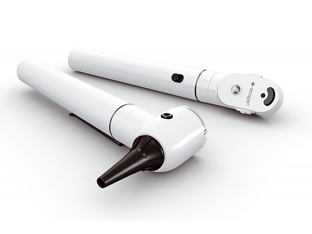 Conjunto oftalmo-otoscopio negro E-Scope luz led - Riester