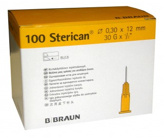 Agujas mesoterapia 12/3, 30G amarilla Sterican