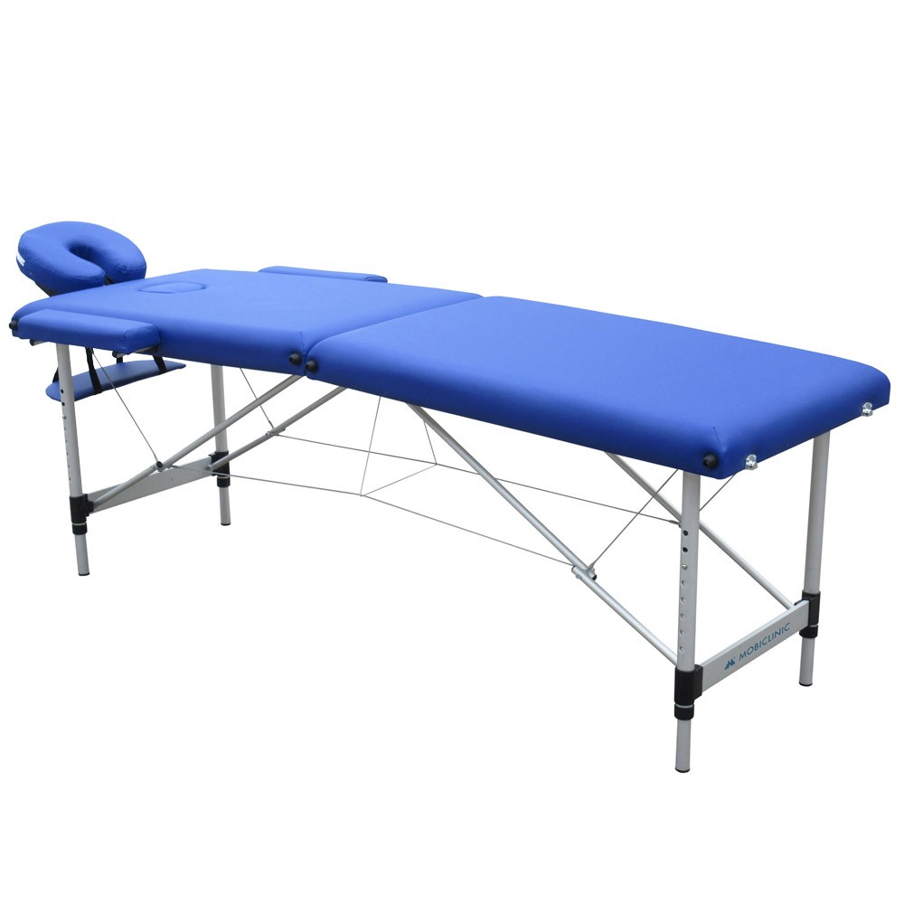 Camilla plegable de masaje Aluminio Azul 186x60 cm