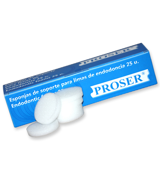 Esponja endodoncia redonda diámetro 5 cm espesor 1cm 25u PROSER