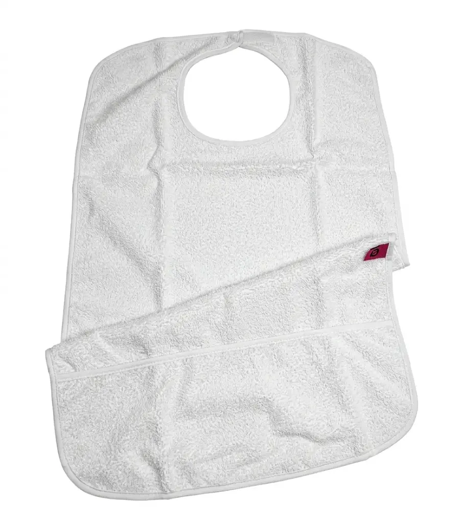 Babero Adulto impermeable rizo pvc reutilizable Cierre con velcro 1u