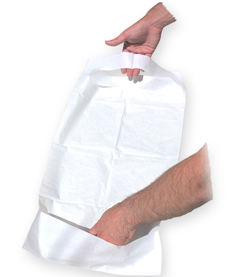 Babero adultos desechable papel/plástico 500u 36x66 cm.