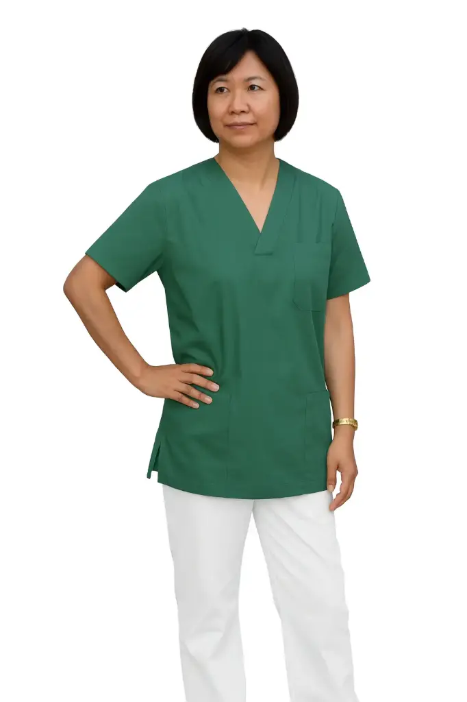 Camisa cuello pico Verde