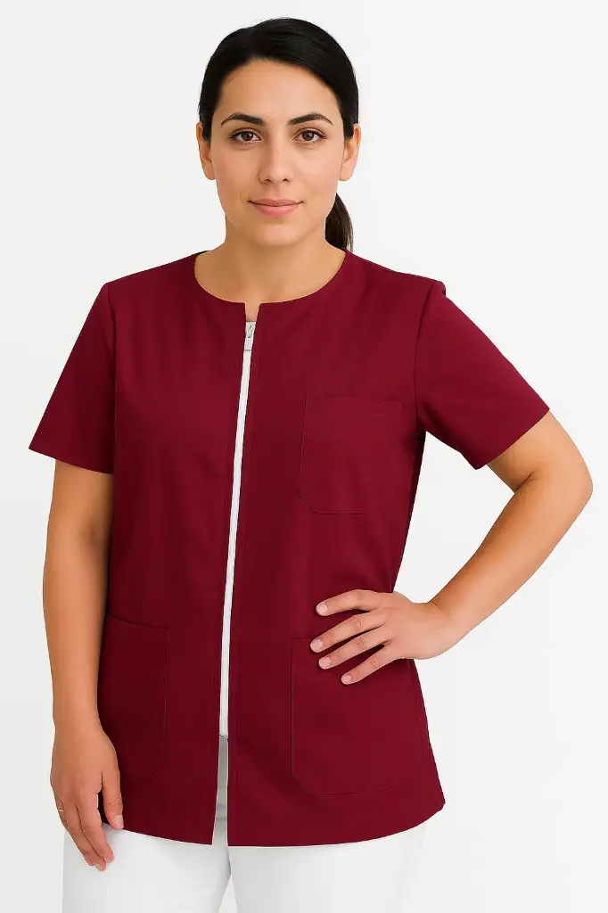 Camisa con cremallera Granate