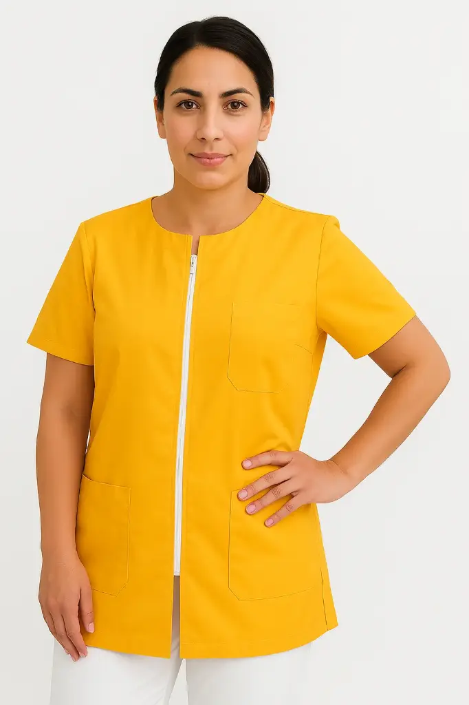 Camisa con cremallera Mostaza