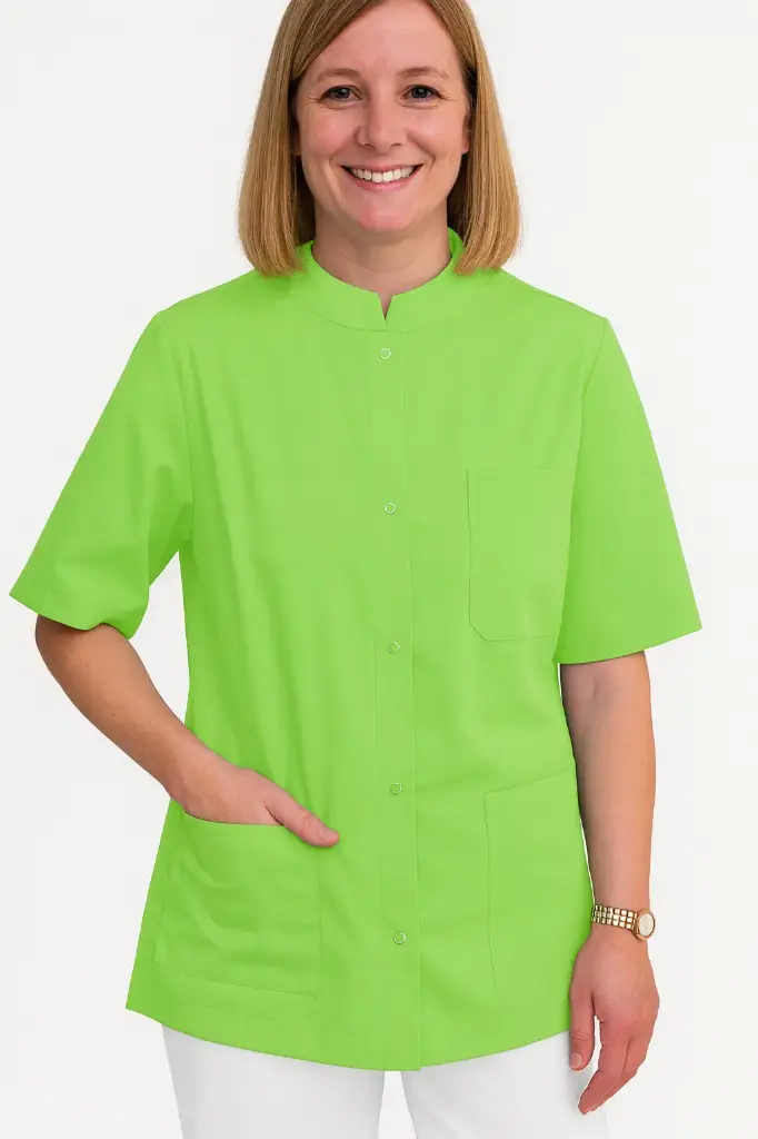 Camisa abotonada manga corta Pistacho