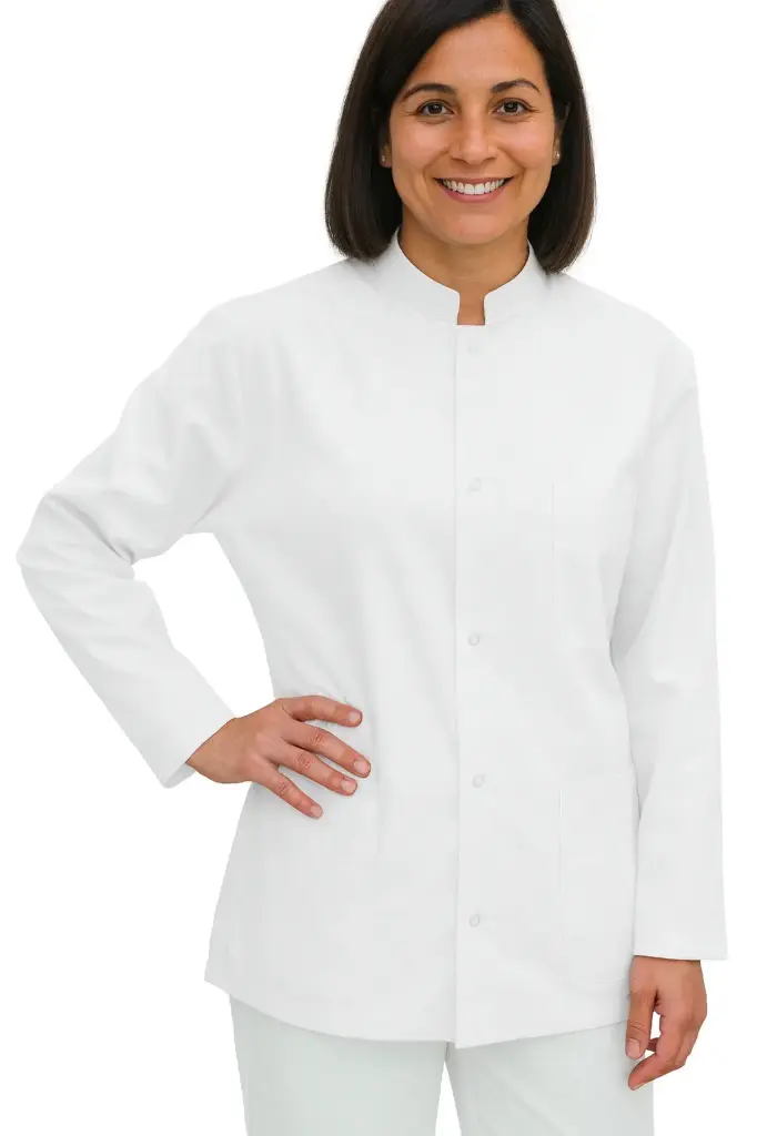 Camisa abotonada manga larga Blanco