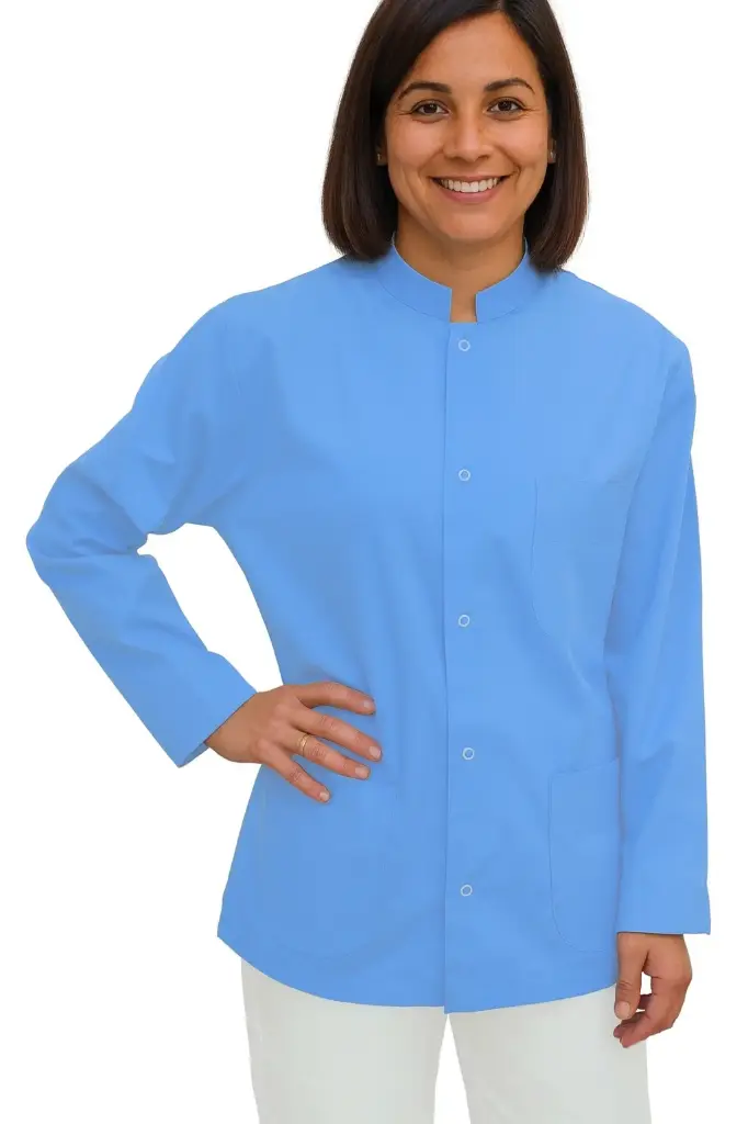 Camisa abotonada manga larga Azul