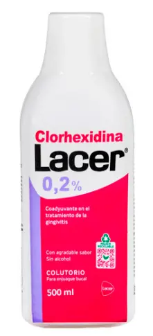 Lacer colutorio Clorhexidina 0,2% envase 500 ml.