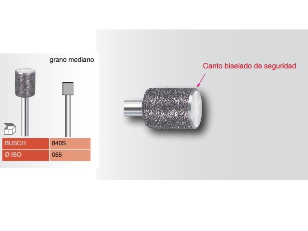 Fresas diamantadas Side Grip Fig. 840S Grano medio Cal.055 Busch