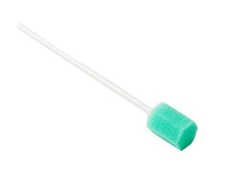 Bastoncillo limpiador bucal con esponja sabor neutro Verde 100u