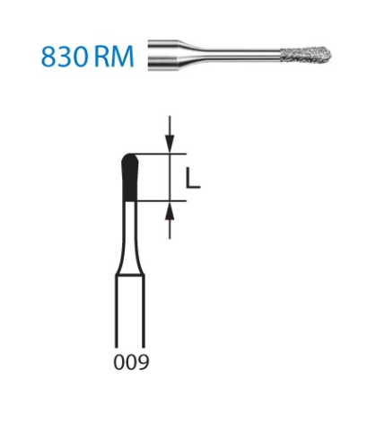 Fresa diamante turbina Fig.830RM313 cal.009 - Komet 5u