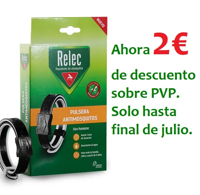 RELEC PULSERA ADULTO NEGRA REPELENTE MOSQUITOS