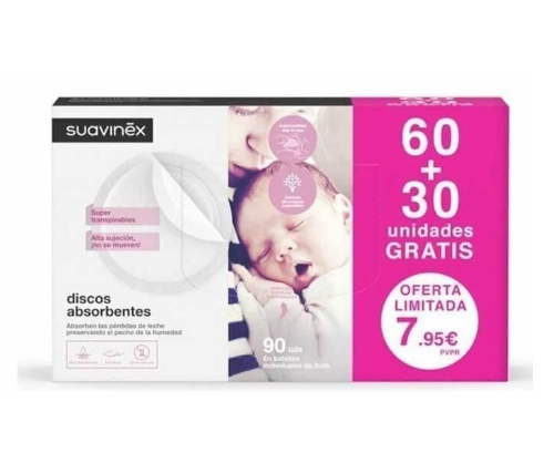 Suavinex Pack Discos Absorbentes  60+30 unidades