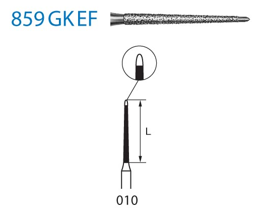 Fresa diamante turbina Fig.859GKEF314 cal.010 - Komet 5u