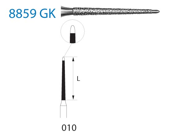 Fresa diamante turbina Fig.8859GK314 cal.010 - Komet 5u