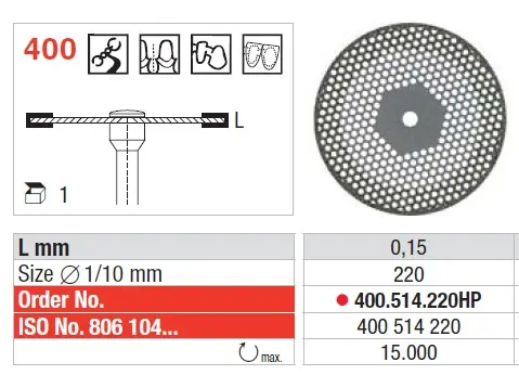 Disco Diamantado SuperFlex Fig. 400 HP 1u Edenta