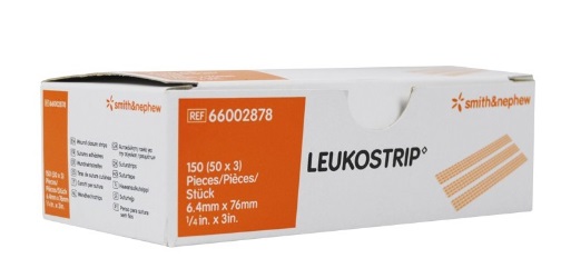 Sutura Cutánea Leukostrip 6,4x76mm 150u Smith&Nephew