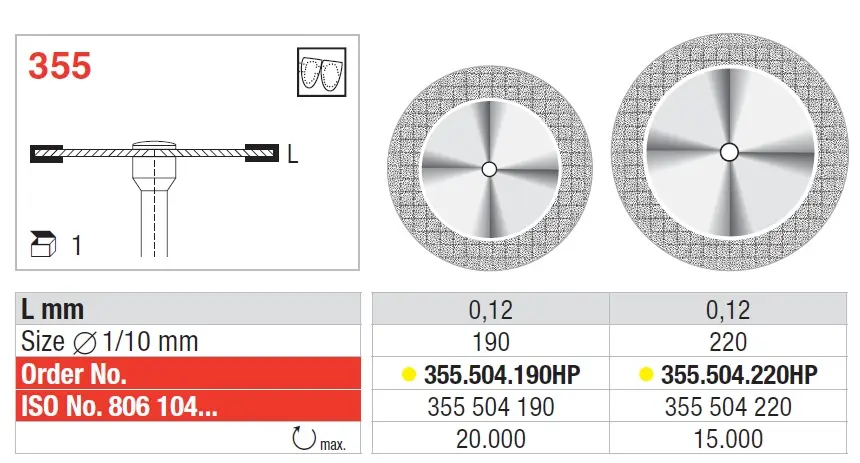 Disco Diamantado SuperFlex Fig. 355 HP 1u Edenta