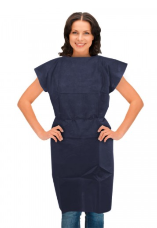 Bata azul marino desechable sin mangas 45g 1u