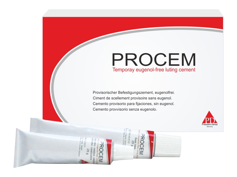 Procem cemento temporal sin Eugenol 2 x 25g President Dental