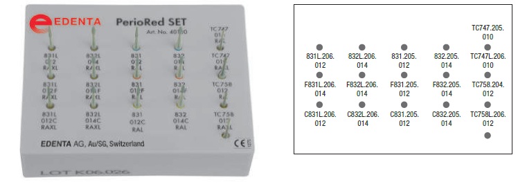 Fresas Set Periodoncia PerioRed SET 40100SO Edenta