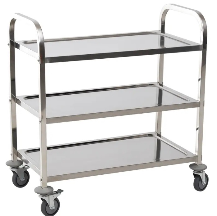 Carro alimentación acero inoxidable 3 bandejas 95x50x95