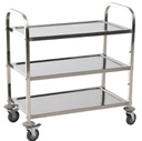 Carro alimentación acero inoxidable 3 bandejas 95x50x95