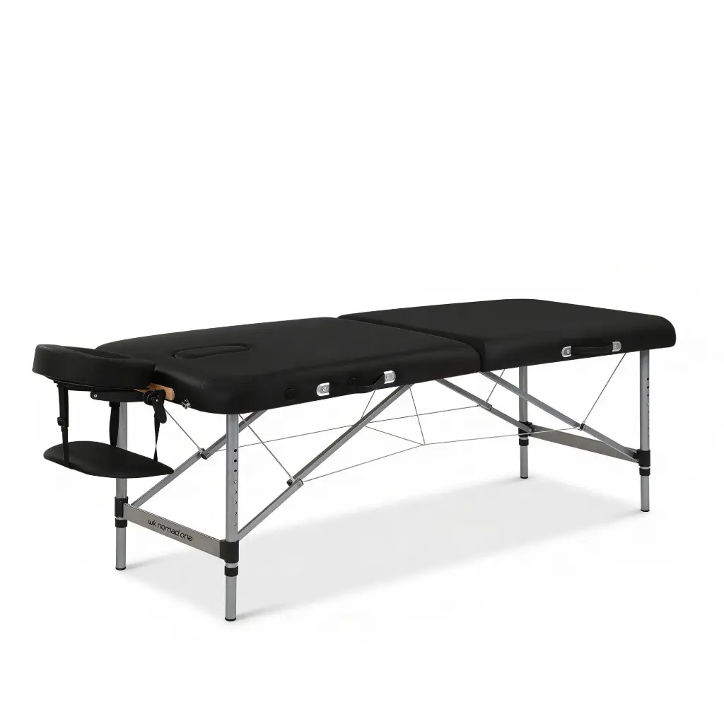 Camilla masaje portátil Nomad One Negra Estructura Aluminio 185x60x60/81cm Weelko
