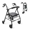 Andador plegable ruedas con cesta, asiento y frenos maneta tradicionales
