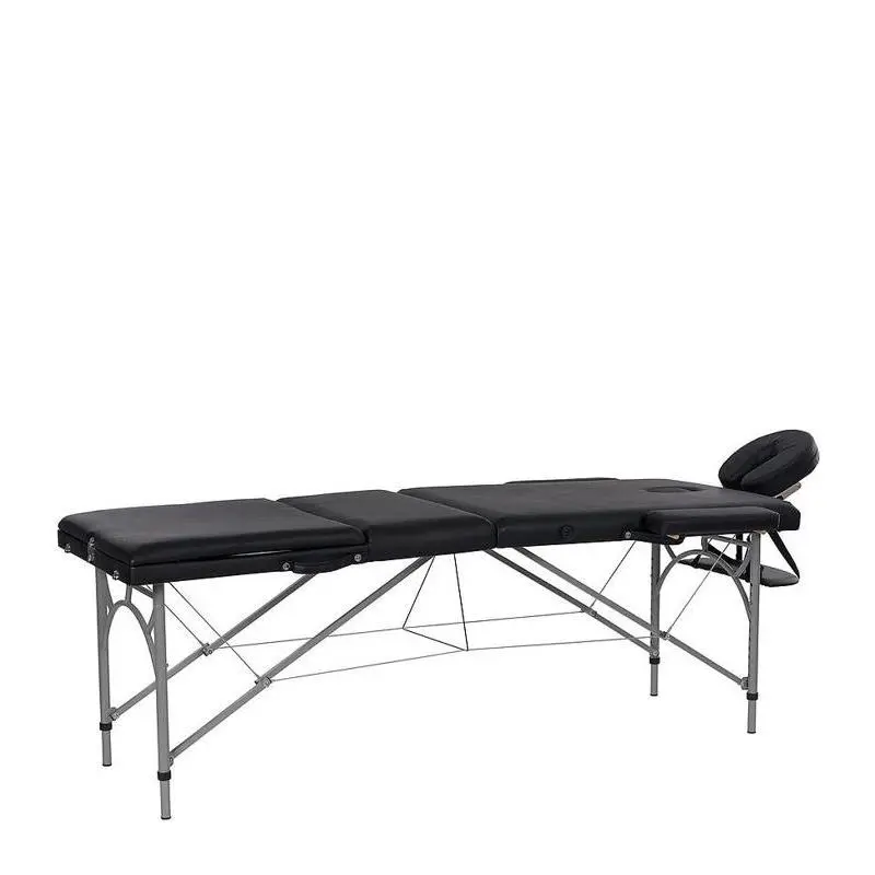 Camilla masaje portátil Vastis Negra Estructura Aluminio 196x70,5x64/90,5 cm Weelko 