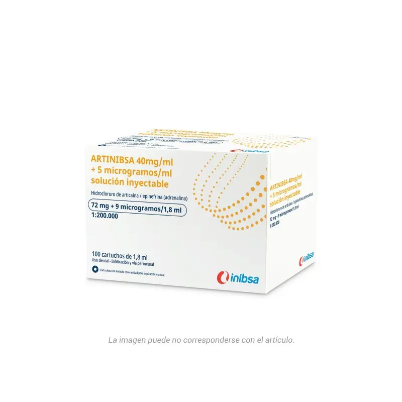Anestesia Artinibsa 40mg/ml + 0,005mg/ml 100u. Amarillo Inibsa