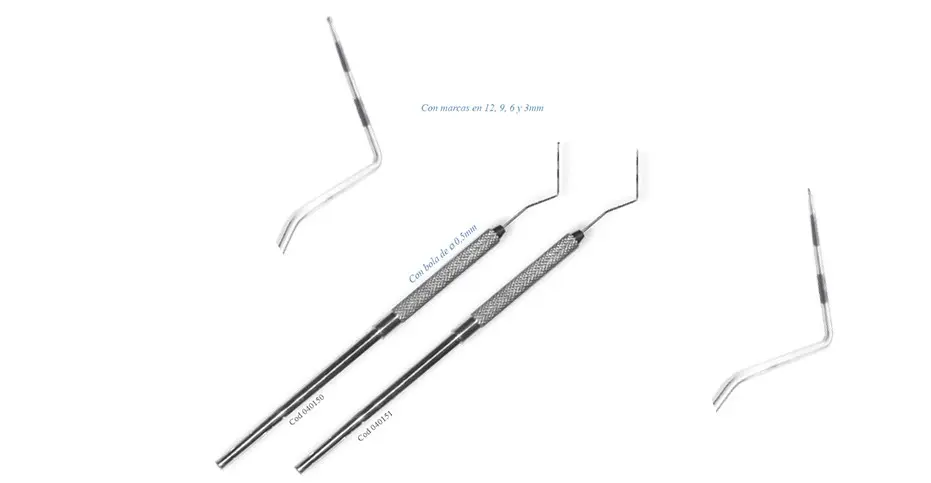 Sonda calibrada con bola periodontal