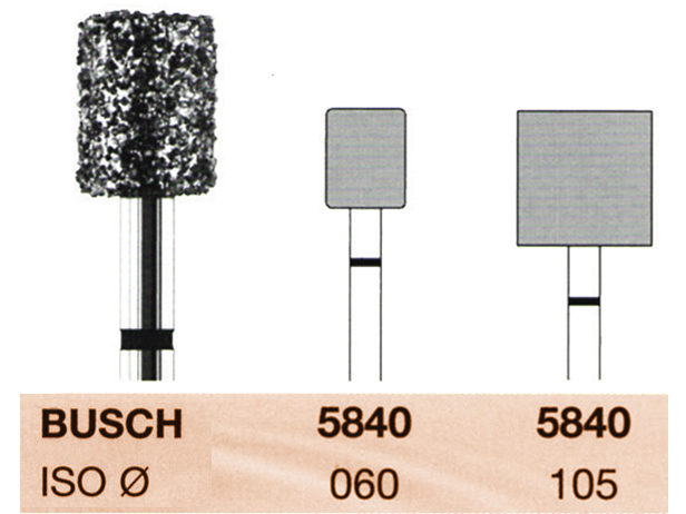 Fresas diamantadas Fig-5840 Grano supergrueso HP 1u Busch
