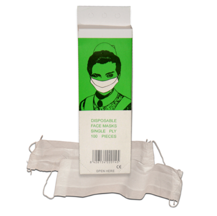 Mascarilla rectangular papel 1 capa 100u