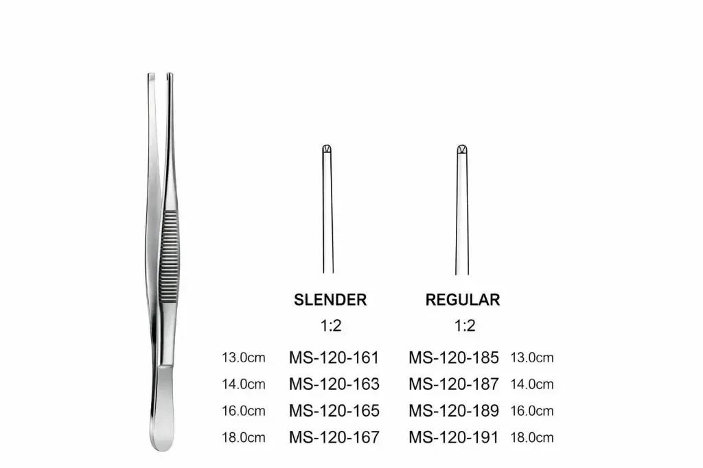 Pinza disección C/D 1x2