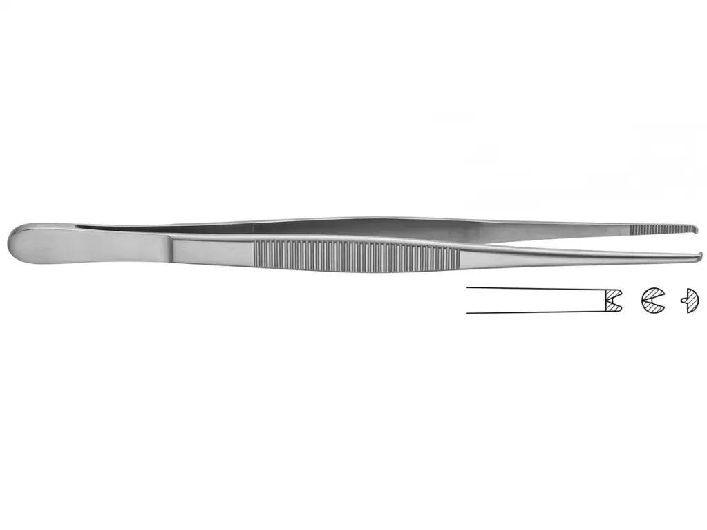 Pinza vendas c/diente 14cm