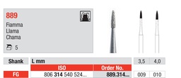 [889.314.010] Fresas diamantadas Fig.889 Grano Medio Llama FG 5u Edenta