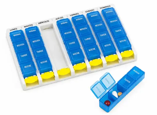 [010906] Pastillero semanal módulos diarios extraíbles con botón