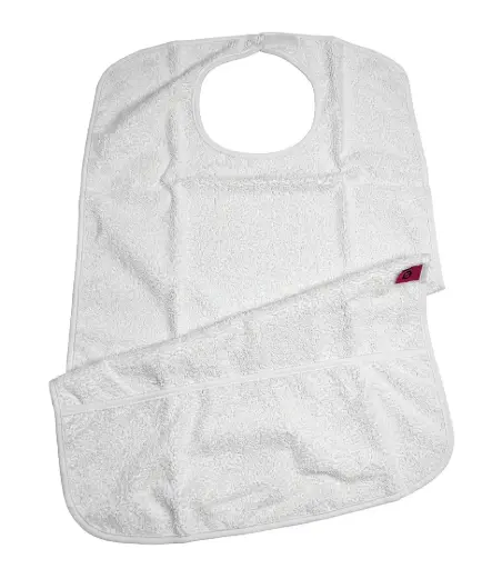 [0102781] Babero Adulto impermeable rizo pvc reutilizable Cierre con velcro 1u