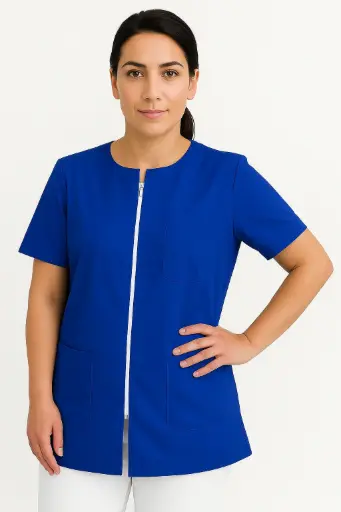 [13823] Camisa con cremallera Marino