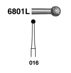 [6801L.314.016] Fresa diamante turbina Fig.6801L314 cuello/tallo largo cal.016 - Komet 5u