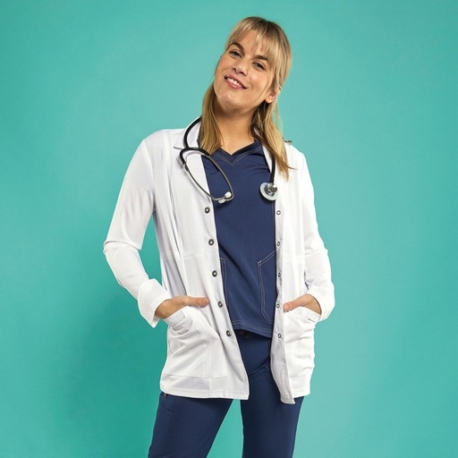 [17255] Casaca Mujer Abotonada Microfibra Ethical Color Blanco Impulso