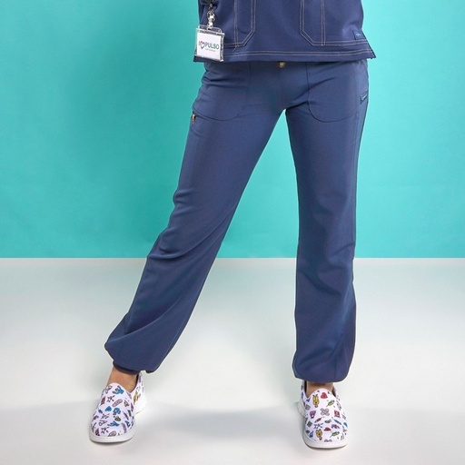 [17260] Pantalón Mujer Jogger Organic Color Marino Impulso