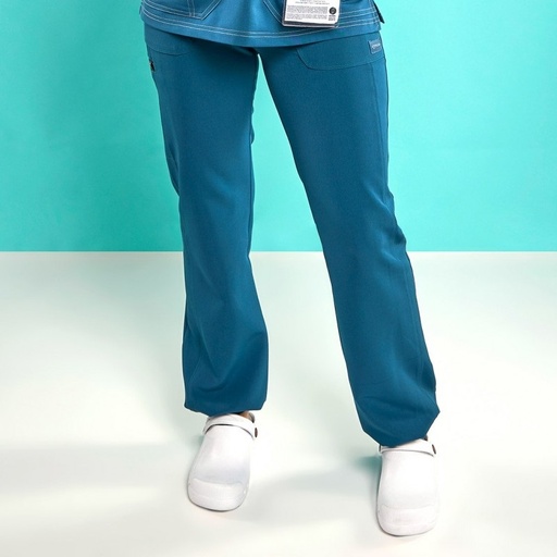 [17262] Pantalón Mujer Jogger Organic Color Azul Caribe Impulso