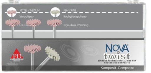 [PRD.01.TWSTNOVA] Pulidor Diamantado Nova Twist para Composite CA montado 6u President Dental