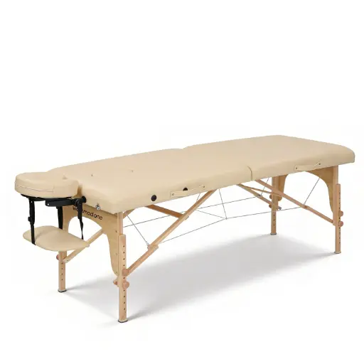 [WKS037.A16] Camilla masaje portátil Nomad One Crema Estructura Madera 185x60x59/84cm Weelko